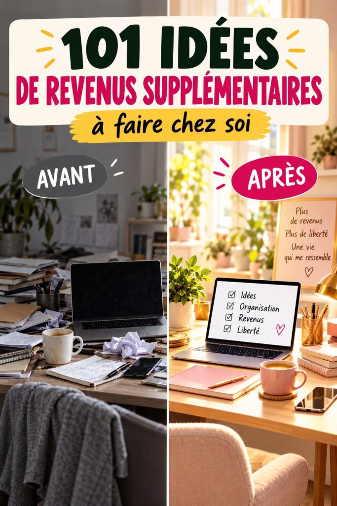 Une personne travaillant sur un ordinateur portable à domicile, illustrant les revenus complémentaires.
