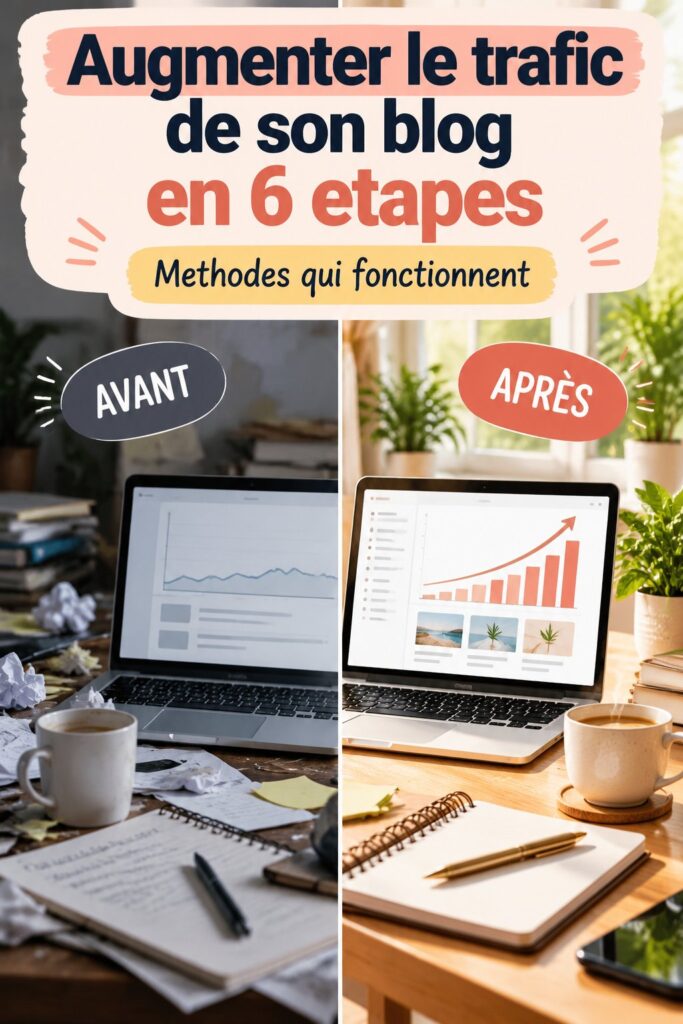 Capture d'écran d'un blog montrant des graphiques de trafic en hausse.