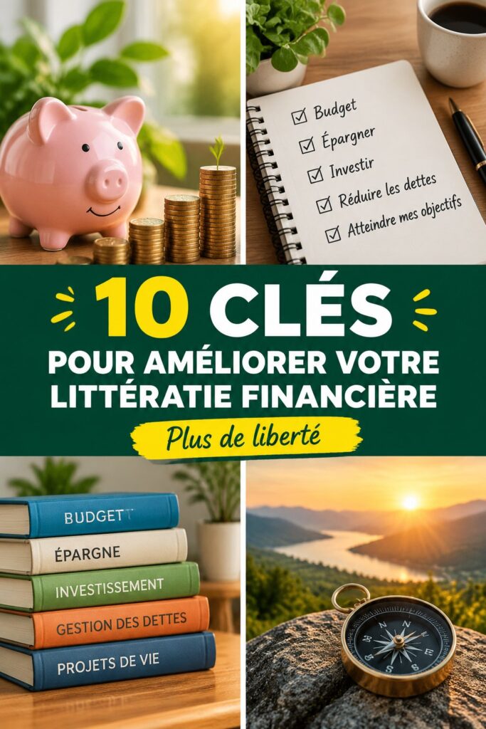 Graphique montrant les principales clés de la littératie financière