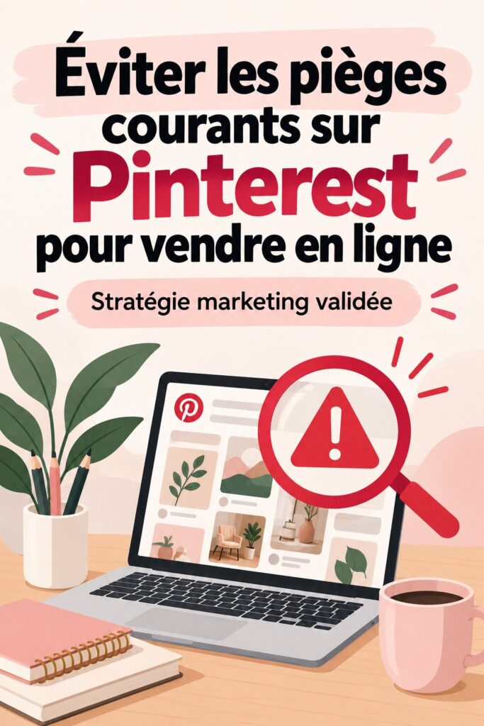 Une infographie illustrant les erreurs courantes sur Pinterest pour la vente en ligne.