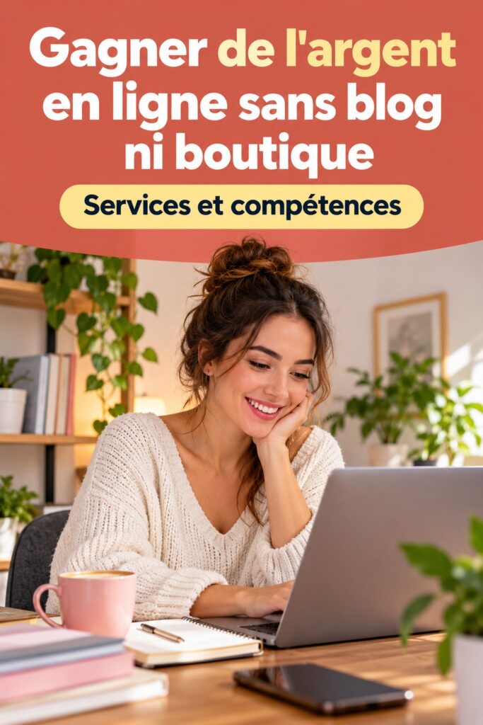 Une personne travaillant sur un ordinateur portable à domicile, cherchant des moyens de gagner de l'argent en ligne sans blog.