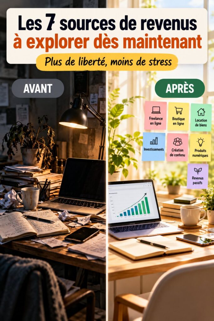 Illustration de diverses sources de revenus complémentaires