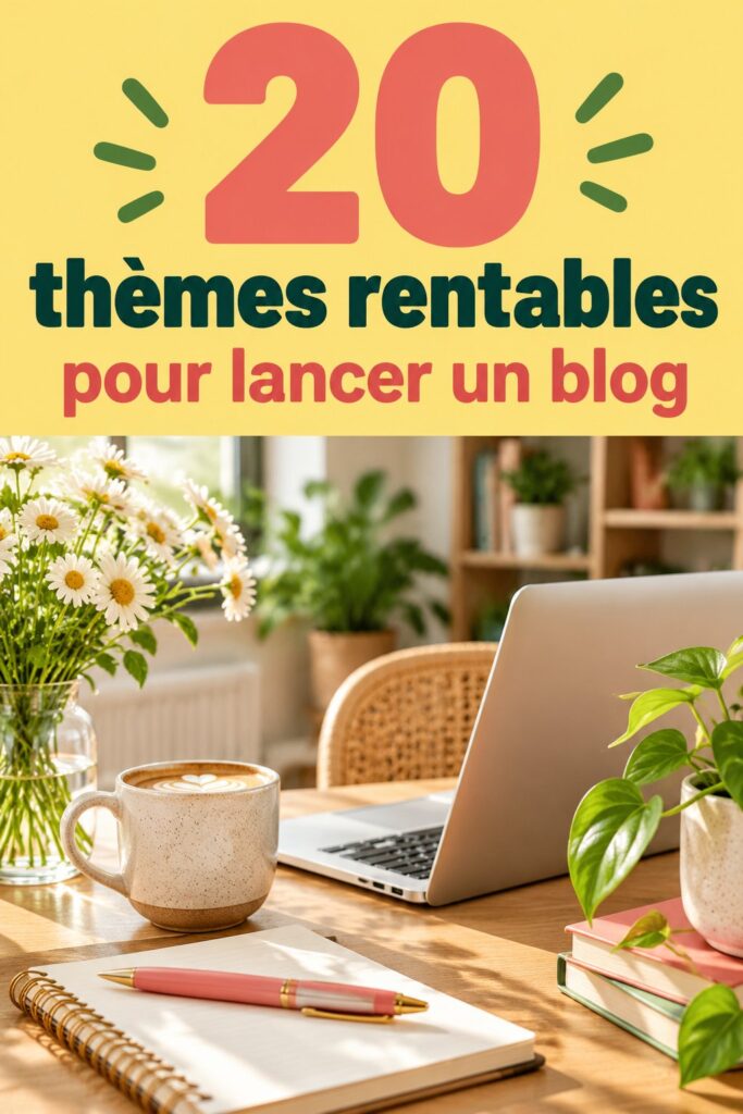Une personne réfléchissant à des thèmes de blog rentables sur un ordinateur